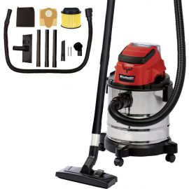 Einhell TC-VC 18/20 Li S-Solo Cordless Construction Vacuum Cleaner Gray/Red (191) | Vacuum cleaners | prof.lv Viss Online