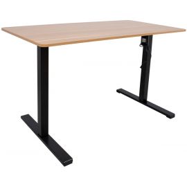 Home4You Ergo Optimal Height Adjustable Desk, 120x60cm, Black/Oak (K187021) | Height adjustable tables | prof.lv Viss Online