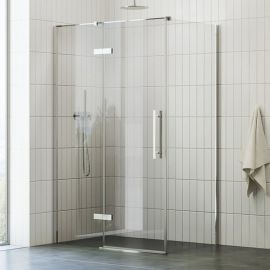 Ravak COPS 100 Shower Wall 195x100cm Transparent, Black (X9VVA0300Z1) | Shower doors and walls | prof.lv Viss Online