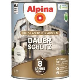 Koka Struktūru Akcentējoša Lazūra Alpina Dauer-Schutz Lasur Balta | Paints, varnish, wood oils | prof.lv Viss Online
