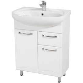 Аква Родос Декор раковина для ванной комнаты с шкафчиком Nova 65, белая (93605D65) | Раковины | prof.lv Viss Online