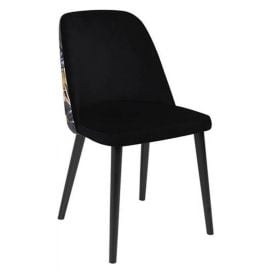 Black Red White Aka Kitchen Chair with Leaf Print | Kitchen furniture | prof.lv Viss Online