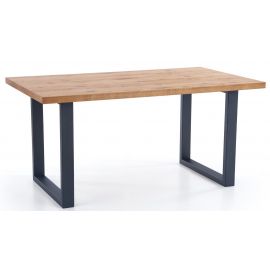 Halmar Perez Extendable Table 160x90cm, Oak/Black | Halmar | prof.lv Viss Online