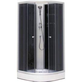 Aqualine OW-MS07 90x90cm Asymmetrical Shower Cabin (With Shelf) Smooth White (L01MS07BK) | Aqualine | prof.lv Viss Online