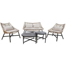 Home4You Helsinki Furniture Set Beige/Black (20535) | Outdoor furniture sets | prof.lv Viss Online