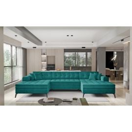 Eltap Vertizo Velvetmat Corner Pull-Out Sofa 170x350x93cm, Green (CO-VER-UV-38VE) | Corner couches | prof.lv Viss Online