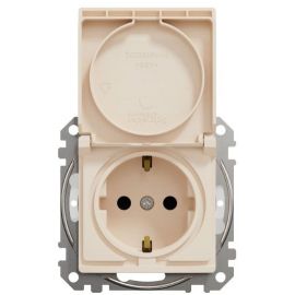 Schneider Electric Sedna Design Socket Outlet with Cover, Beige (SDD212023) | Electrical | prof.lv Viss Online