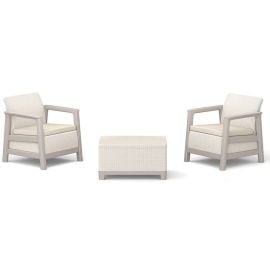 Dārza Mēbeļu Komplekts Keter Scandi Linea, Galds + 2 krēsli, Bēšs (29214643ECO) | Комплекты садовой мебели | prof.lv Viss Online