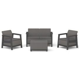 Dārza Mēbeļu Komplekts Keter Scandi Linea, Galds + dīvāns + 2 krēsli, Pelēks (29214644ECY) | Комплекты садовой мебели | prof.lv Viss Online