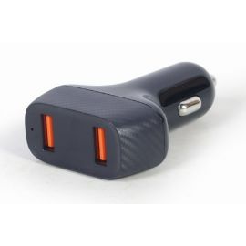 USB автомобильное зарядное устройство Gembird TA-U2QC3-CAR-01, 36 Вт, черное | Автомобильные зарядные устройства для телефонов | prof.lv Viss Online
