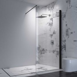 Duschy Black 100cm 5472-100 Shower Wall Transparent Black | Duschy | prof.lv Viss Online