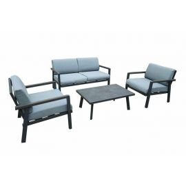 Dārza Mēbeļu Komplekts Home4you Delgado, Galds + dīvāns + 2 krēsli, Pelēks (19393) | Outdoor furniture sets | prof.lv Viss Online