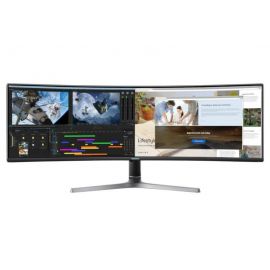 Samsung CRG90 Monitors, 48.8, 5120x1440px, 32:9, Dark Blue, Gray (LC49RG90SSRXEN) | Gaming monitors | prof.lv Viss Online