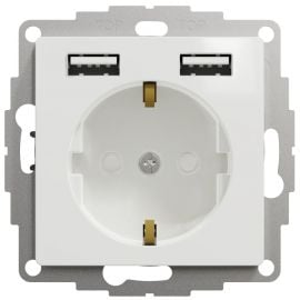 Schneider Electric Sedna Design Socket Outlet with Earth + USB, White (SDD111052)