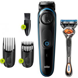 Braun BT3240 + Gillette Fusion5 ProGlide Beard Trimmer Black/Blue (4210201283805) | Hair trimmers | prof.lv Viss Online