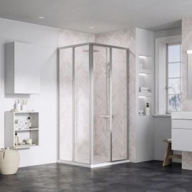 Ravak Supernova 100cm H=195cm SRV2-100 Square Shower Enclosure Grape Satin (1 side) 14VA0UO2ZG | Ravak | prof.lv Viss Online