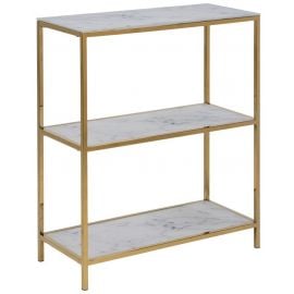 Home4You Alisma Shelf, 110x30x90cm, White/Gold (AC21220) | Bedroom furniture | prof.lv Viss Online