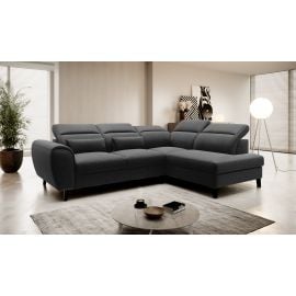 Eltap Noble Flores Corner Pull-Out Sofa 201x255x100cm, Black (CO-NOB-RT-10FL) | Living room furniture | prof.lv Viss Online