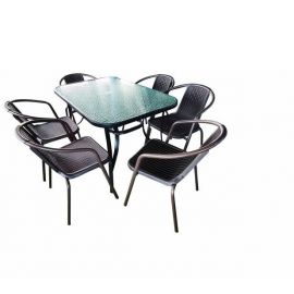 Dārza Mēbeļu Komplekts Besk, Galds + 6 krēsli, Brūns (148943) | Outdoor furniture sets | prof.lv Viss Online