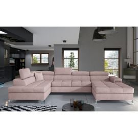 Eltap Eduardo Omega Corner Pull-Out Sofa 60x345x90cm, Pink (Edr_21) | Sofas | prof.lv Viss Online