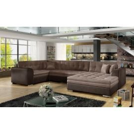 Izvelkams Dīvāns Eltap Damario Monolith U Veida 190x340x73cm Labais Stūris Brūns/Tumši Brūns (Dam_28) | Izvelkamie dīvāni | prof.lv Viss Online