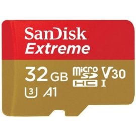 Atmiņas Karte SanDisk SDSQXAF-032G-GN6MA Micro SD 32GB, 100MB/s, Ar SD Adapteri Zelta/Sarkana | Atmiņas kartes | prof.lv Viss Online
