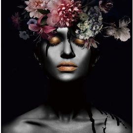 Цветочная женщина III Стеклянная фотоглезна 80x80см (FLOWERWOMANIII80) | Картины | prof.lv Viss Online