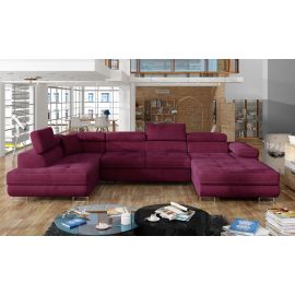Eltap Rodrigo MatVelvet Corner Pull-Out Sofa 58x345x90cm, Red (Rod_23) | Corner couches | prof.lv Viss Online