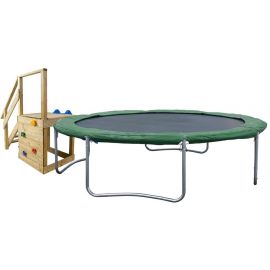 Home4You Garden Trampoline with Slide and Ladder Black/Green (K094131) | Trampolines and accessories | prof.lv Viss Online
