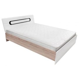 Черно-красно-белая кровать Byron для двуспальной кровати 160x200 см, без матраса, белый/дуб | Kровати | prof.lv Viss Online