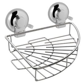 Gedy Hot Bathroom Shelf With Suction Cups 19x19x10 cm, Chrome (HO80-14) | Shower shelves | prof.lv Viss Online