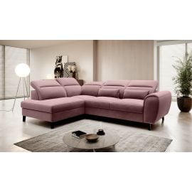 Eltap Noble Velvetmat Corner Pull-Out Sofa 201x255x100cm, Pink (CO-NOB-LT-24VE) | Living room furniture | prof.lv Viss Online