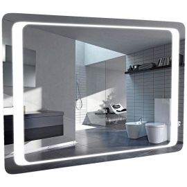 Аква Родос Омега 100 Ванная комната Зеркало 70x100см Серый, с интегрированным LED-освещением (195982) | Зеркала для ванной комнаты | prof.lv Viss Online