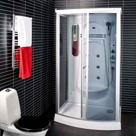 Duschy 6130 85x115cm Steam Shower Cabin Silver | Shower cabines | prof.lv Viss Online