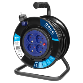 Pagarinātājs spolē Orno Ar zemējumu, 25m, 3x1.5mm² (OR-AE-13291(GS)/25M) | Orno | prof.lv Viss Online