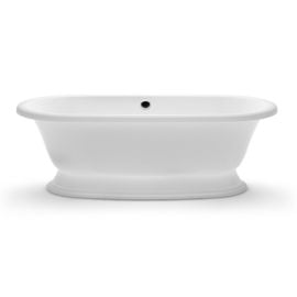Vanna Vispool Recanto Akmens masa 190x91cm Ar pārplūdi Balta (AU53P) | Stone mass baths | prof.lv Viss Online