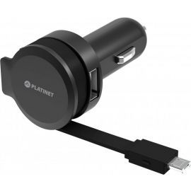 Platinet 44650 Micro USB Car Charger 2.4A, Black | Phone car chargers | prof.lv Viss Online