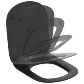 Идеальный стандарт Tesi Thin T3527V3 Унитазная крышка с мягким закрытием черного цвета (34302) | Унитазы | prof.lv Viss Online