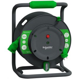 Schneider Electric Thorsman Extension Reel with Grounding 25m, 3x1.5mm², Black/Green (IMT33151) | Extension Cable Reel | prof.lv Viss Online