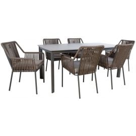 Home4You Andros Furniture Set, Table + 6 Chairs, Grey (K21189) | Outdoor furniture sets | prof.lv Viss Online