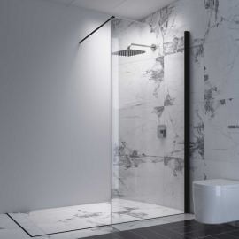 Dušas Siena Duschy Black 80cm 5472-80 Caurspīdīga Melna | Dušas durvis / dušas sienas | prof.lv Viss Online