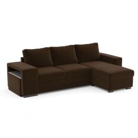 Home4You Elton Corner Sofa, 256.5x88 / 152x89cm Brown (63947) | Living room furniture | prof.lv Viss Online