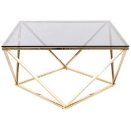 Столик для кофе Signal Silver A, 80x80x45 см, золото (SILVERACZL) | Стеклянные столы | prof.lv Viss Online