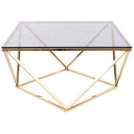 Столик для кофе Signal Silver A, 80x80x45 см, золото (SILVERACZL) | Стеклянные столы | prof.lv Viss Online
