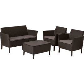 Садовый комплект мебели Keter Salemo: стол, диван и 2 кресла, коричневый (17206003) | Комплекты садовой мебели | prof.lv Viss Online