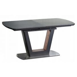 Стол раскладной Halmar Bilotti 160x90 см, тёмно-серый/коричневый | Стеклянные столы | prof.lv Viss Online