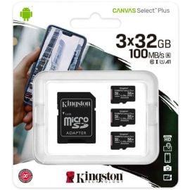 Kingston SDCS2 3P1A Micro SD Memory Card 100MB/s, With SD Adapter Black | Memory cards | prof.lv Viss Online