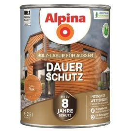 Koka Struktūru Akcentējoša Lazūra Alpina Dauer-Schutz Lasur Tīkkoka | Wood treatment | prof.lv Viss Online