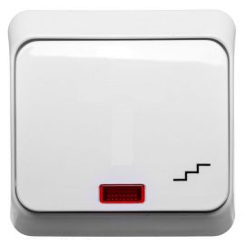 Schneider Electric Prima Virsapmetuma Switch With Indicator Light, IP20, White (WDE001061) | Surface-mounted switches and sockets | prof.lv Viss Online