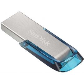 USB Zibatmiņa SanDisk Ultra Flair 3.0 Nerūsējošā tērauda/Zila | Usb atmiņas kartes | prof.lv Viss Online